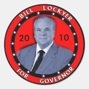 Bill Lockyer Round Stickers 2010 Runt Klistermärke