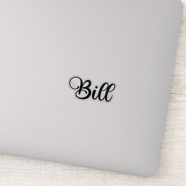 Bill Namn - Handskriven calligrafi Klistermärken (Detalj)