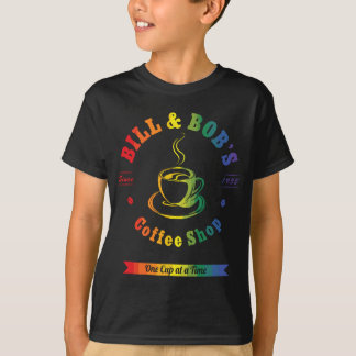 Bill och Bobs Coffee Shop LGBT AA Sober Recovery G T Shirt