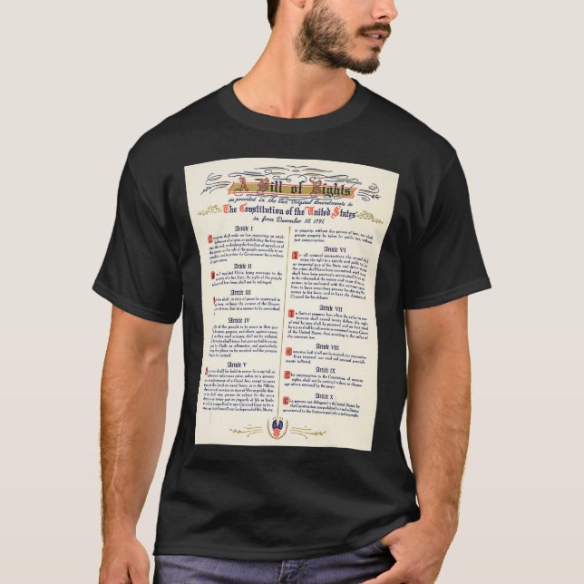 Bill of Högers USA History Teacher Student Constit T Shirt (Framsida)