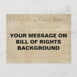 Bill of Rights Customizable Template Postcard Vykort