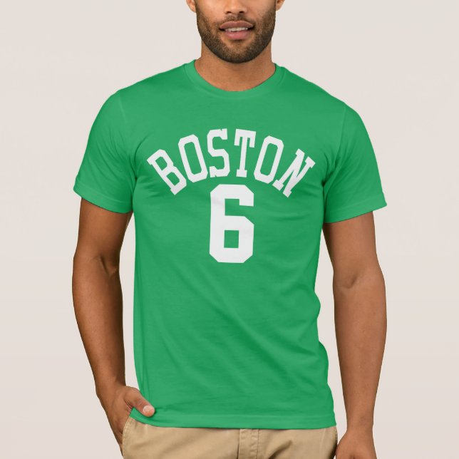 Bill Russell Boston Jersey Shirt Grönt T Shirt (Framsida)