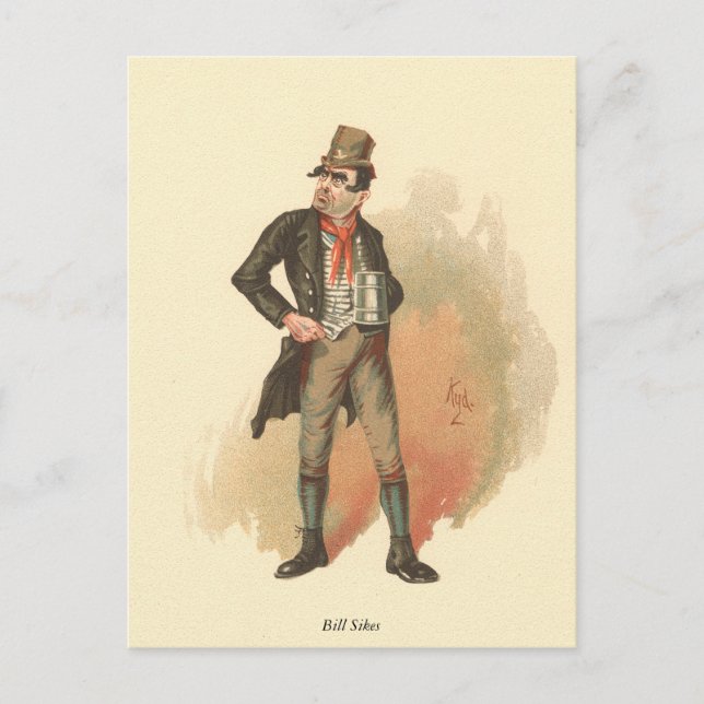 Bill Sikes av Kyd, Charles Dickens Oliver Twist Vykort (Framsida)