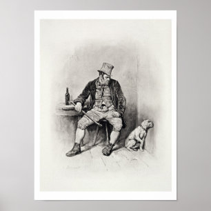 Bill Sykes och hans hund från "Charles Dickens: A Poster