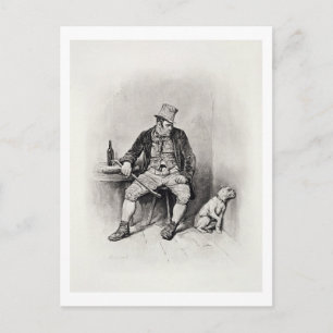 Bill Sykes och hans hund från "Charles Dickens: A Vykort