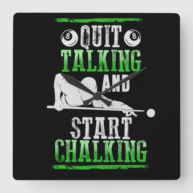 Billard Stil Fyrkantig Klocka (Framsida)