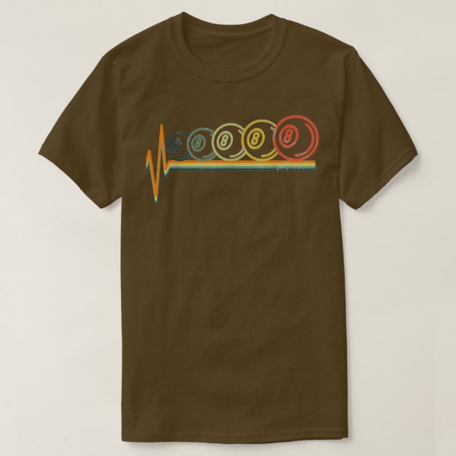 Billards Bassäng Åtta 8 pulsslag T Shirt (Design framsida)