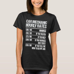 Billarmekaniker timpris bilar fixare reparatör t shirt