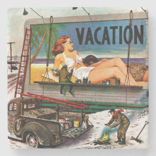 Billboard Painters in Winter by Stevan Dohanos Stenunderlägg