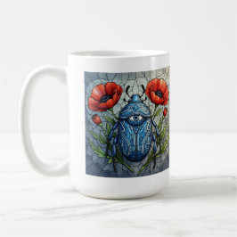 Bille glasdesign livfull poppyblomma  kaffemugg
