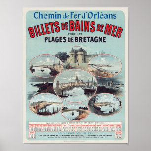 Billets de Bains de Mer Frankrike Vintage affisch 