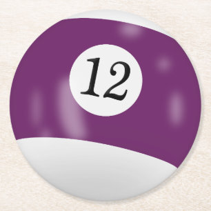 Billiard 12 boll underlägg papper rund