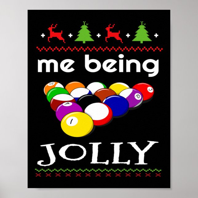 Billiard 8 Boll Bassäng Player Sarcasm Novelty Hum Poster (Framsidan)