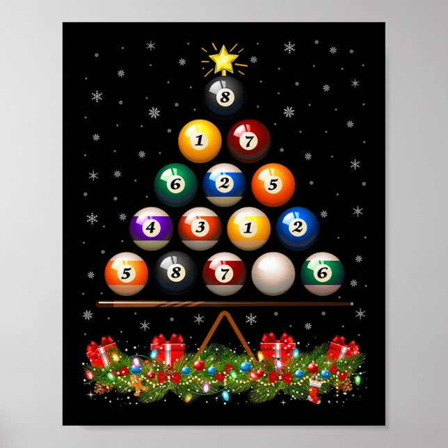 Billiard Ball Christmas Tree Lights Ol Billiards X Poster (Framsidan)