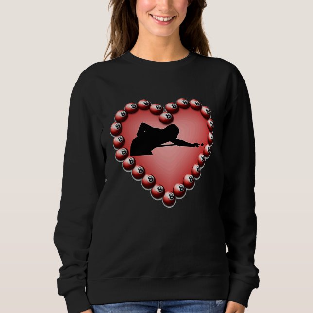 Billiard Ball Heart Valentine's Day Tees Teen Boys T Shirt (Framsida)