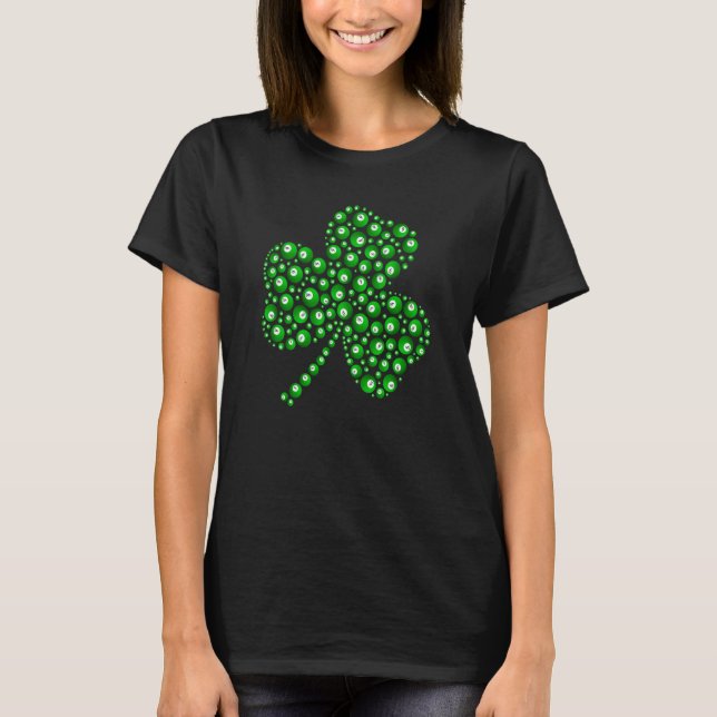 Billiard Ball Shamrock Leaf St Patrick's Day Men B T Shirt (Framsida)