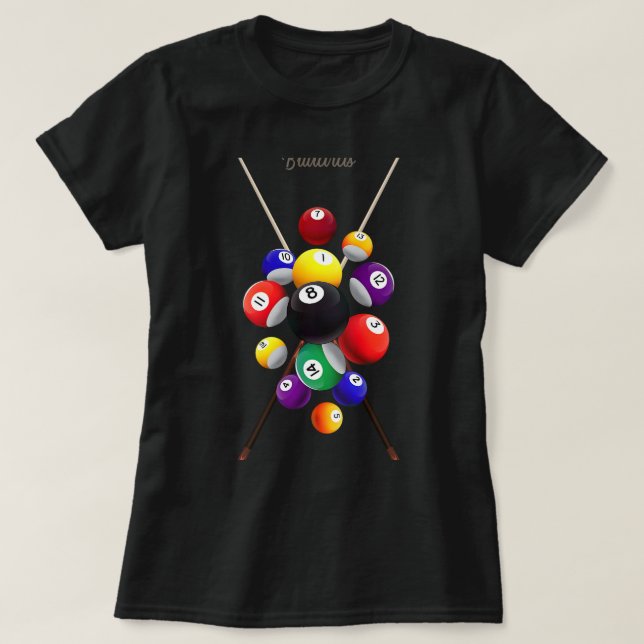 Billiard Bassäng Billiards T Shirt (Design framsida)