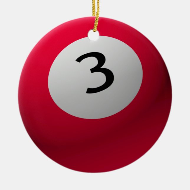 BILLIARD/BASSÄNG BOLL CHRISTMAS ORNAMENT 3 (TRE) (Framsidan)