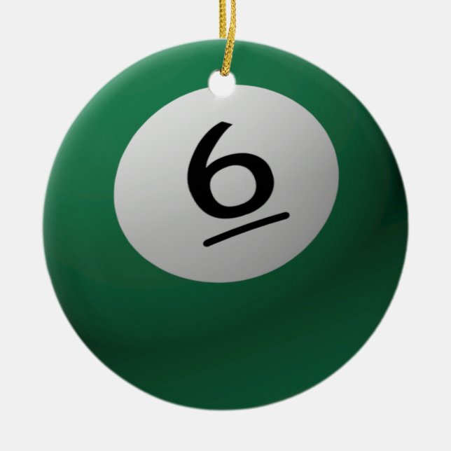 BILLIARD/BASSÄNG BOLL CHRISTMAS ORNAMENT 6 (SEX) (Framsidan)