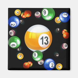 Billiard Bassäng Bollar Magnet