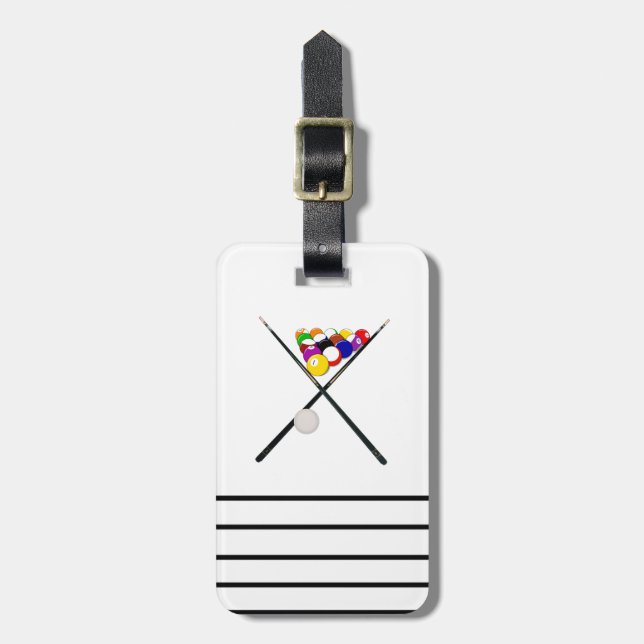 Billiard Bassäng Bollar och Cues Bagagebricka (Vertikal Framsida)