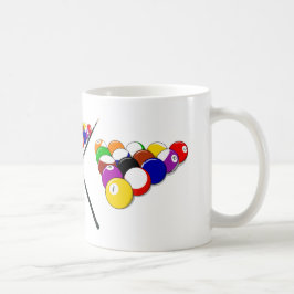 Billiard Bassäng Bollar och Cues Kaffemugg