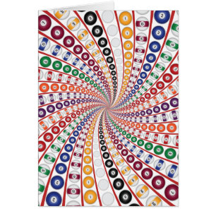 Billiard/Bassäng Bollar Spiral: Hälsningskort