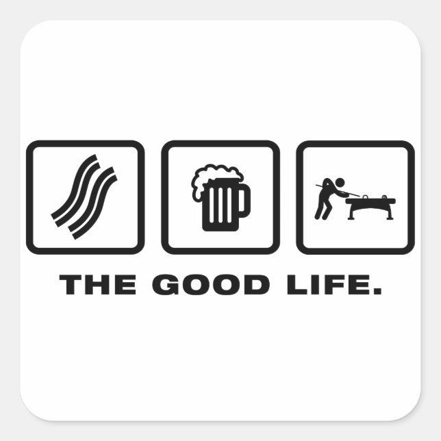 Billiard/Bassäng Fyrkantigt Klistermärke (Framsida)