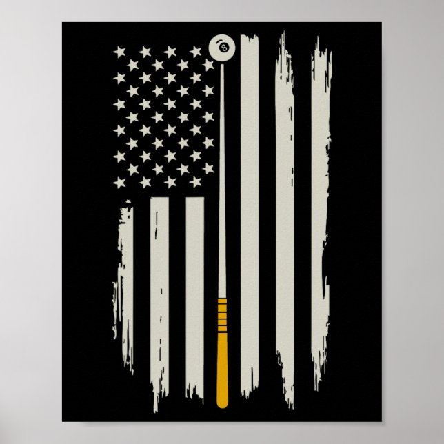 Billiard Bassäng Player Billiards Bord USA Americ Poster (Framsidan)