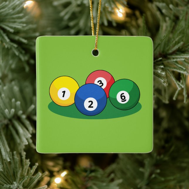 Billiard Bassäng Snooker Bollar Julgransprydnad Keramik (Träd)