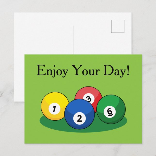 Billiard Bassäng Snooker Bollar personalize Helg Vykort (Fram/baksida)