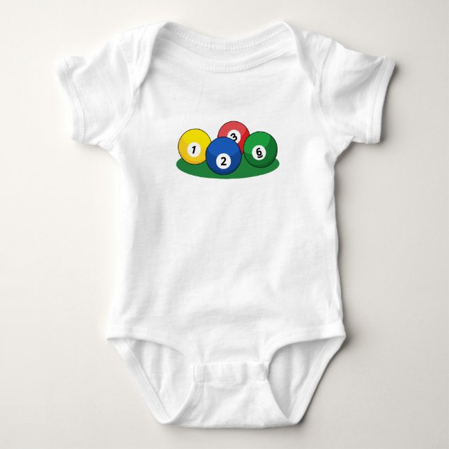 Billiard Bassäng Snooker Bollar T Shirt (Framsida)