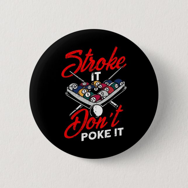 Billiard Bassäng Snooker Player Funny Stroke Det g Knapp (Framsida)