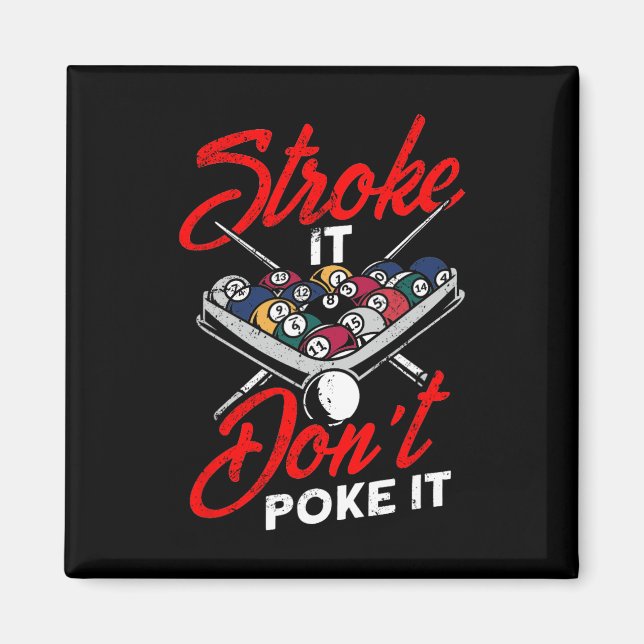 Billiard Bassäng Snooker Player Funny Stroke Det g Magnet (Framsidan)