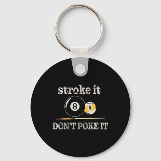 Billiard Bassäng Snooker Player Funny Stroke Det g Nyckelring (Framsida)