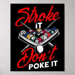Billiard Bassäng Snooker Player Funny Stroke Det g Poster