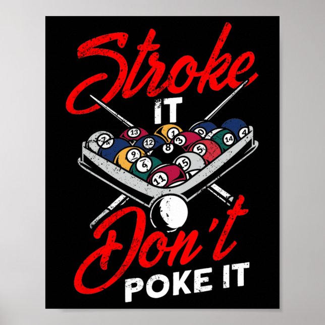 Billiard Bassäng Snooker Player Funny Stroke Det g Poster (Framsidan)
