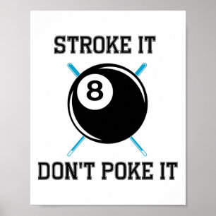 Billiard Bassäng Snooker Player Funny Stroke Det g Poster