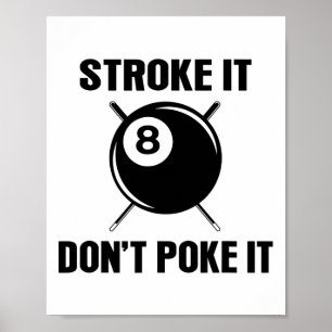 Billiard Bassäng Snooker Player Funny Stroke Det g Poster