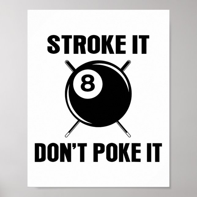 Billiard Bassäng Snooker Player Funny Stroke Det g Poster (Framsidan)