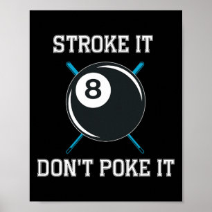 Billiard Bassäng Snooker Player Funny Stroke Det g Poster