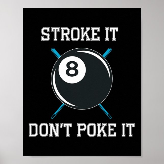 Billiard Bassäng Snooker Player Funny Stroke Det g Poster (Framsidan)
