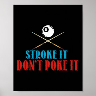 Billiard Bassäng Snooker Player Funny Stroke Det g Poster