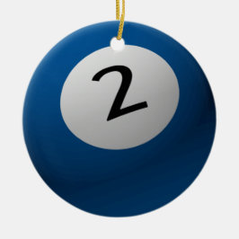 BILLIARD-/BASSÄNGBOLLJULPRYDNAD 2 (TVÅ) JULGRANSPRYDNAD KERAMIK