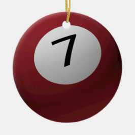 BILLIARD-/BASSÄNGBOLLJULPRYDNAD 7 (SJU) JULGRANSPRYDNAD KERAMIK