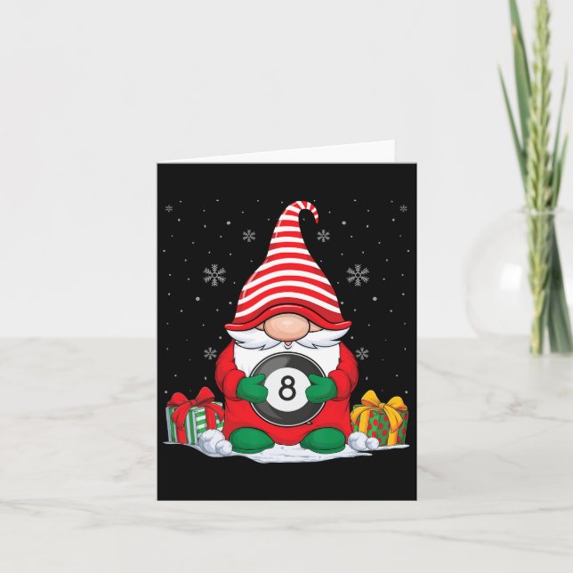 Billiard Boll jul Gnomes Cute Billiard Boll Kort (Framsida)