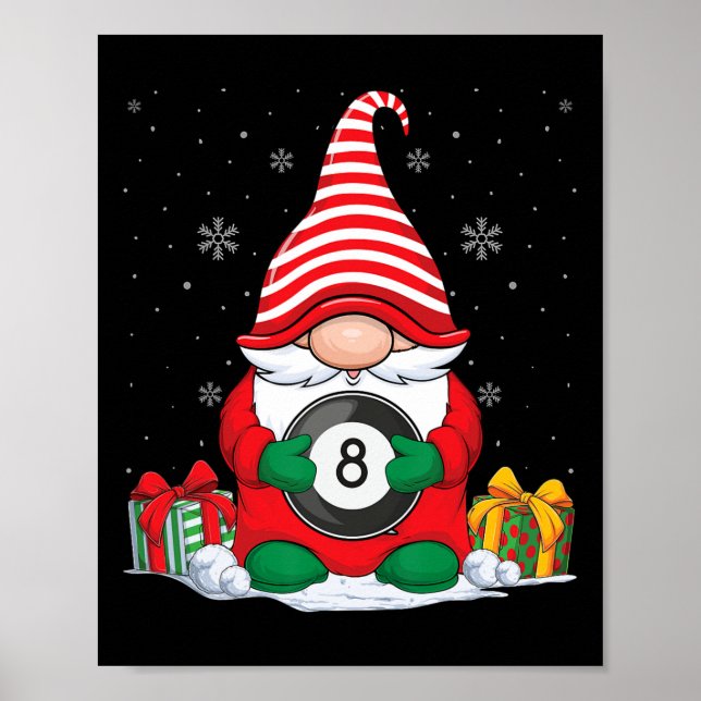 Billiard Boll jul Gnomes Cute Billiard Boll Poster (Framsidan)
