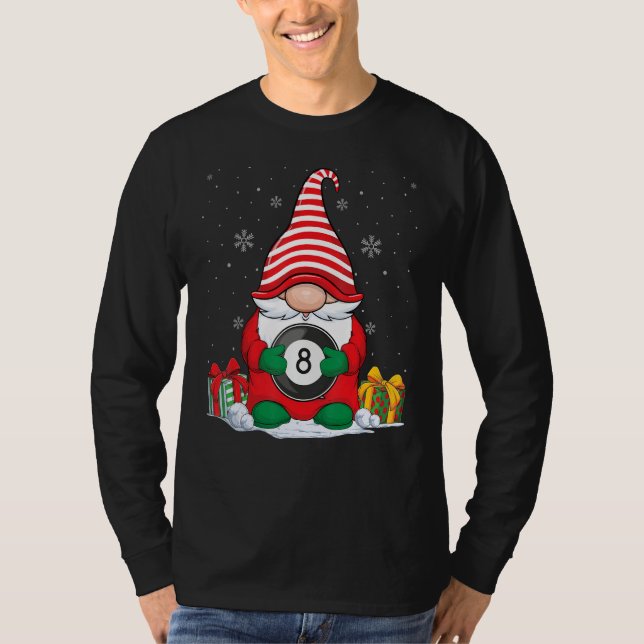 Billiard Boll jul Gnomes Cute Billiard Boll T Shirt (Framsida)