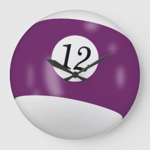 Billiard Boll nummer 12 Stor Klocka