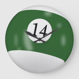 Billiard Boll nummer 14 Stor Klocka